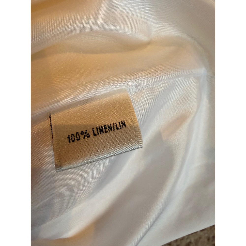 Lafayette 148 New York White Linen Wide Leg Trousers Pants Womens - Picture 15 of 16